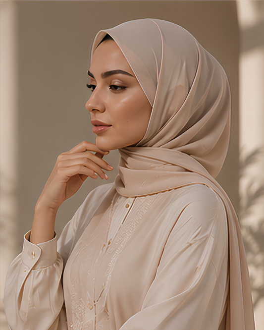 Foulard Soie Premium Beige